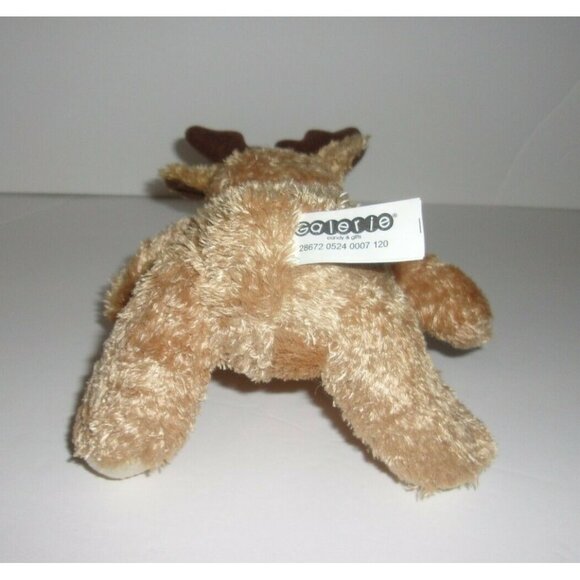 Galerie Hersheys Tan Reindeer Red Ribbon Bow Plush Animal Toy Sitting 6" - Picture 3 of 3